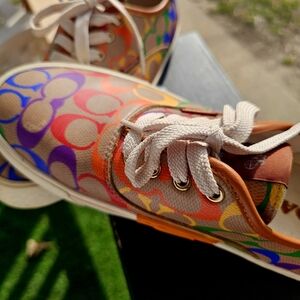 Coach Multicolor Patterned Flats
